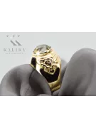 Geltonasis peridotas 14k geltono aukso Žiedas Vintažinis stilius vrc078y